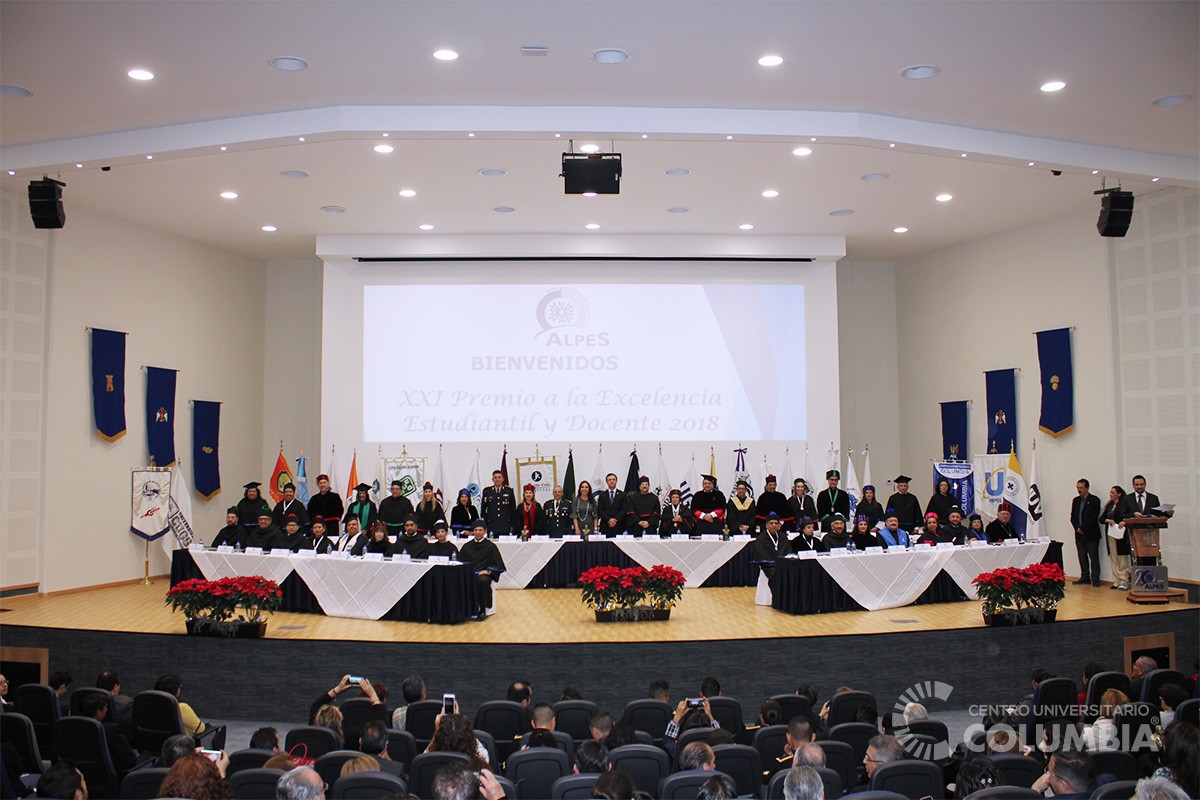 ENTREGA DE RECONOCIMIENTO POR LOS 65 AÑOS DEL CENTRO UNIVERSITARIO COLUMBIA DE PARTE DE LA ALIANZA PARA LA EDUCACIÓN SUPERIOR (ALPES) - XXI PREMIO A LA EXCELENCIA ESTUDIANTIL Y ACADÉMICA